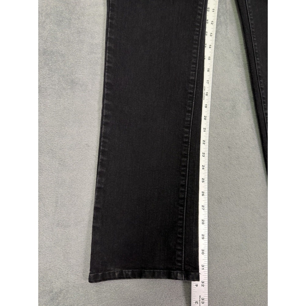 Levis 505 Jeans Womens 28 Black Dark Wash Denim Straight Mid Rise Stretch - Picture 5 of 10